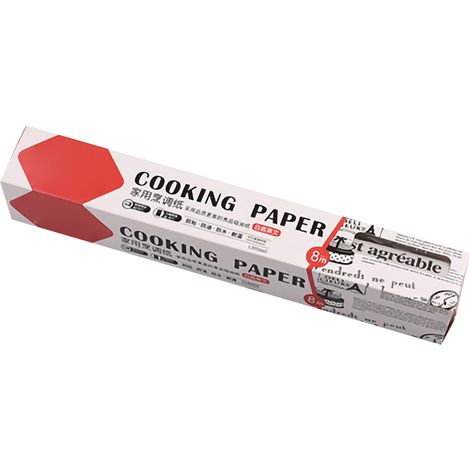 Papier cuisson alimentaire imperméable anti-graisse allongé blanc 8m/26.2ft pour emballage pain cuisine (1/5)