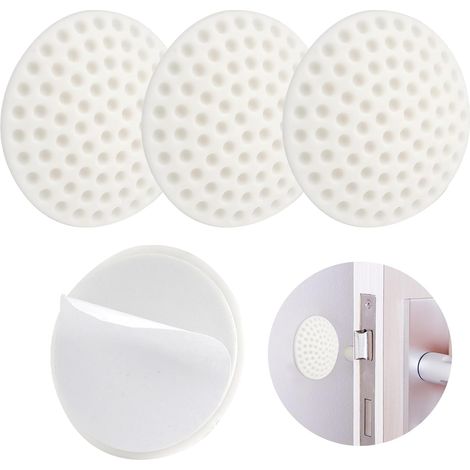 Lntyq Lot de 4 Butoirs de Porte Blancs Autocollants, Protection Murale Robuste pour Portes Lourdes, Poignée de Porte Invisible, Facile à Installer, Butoir Mural Durable et Discret,Matériel de silicon