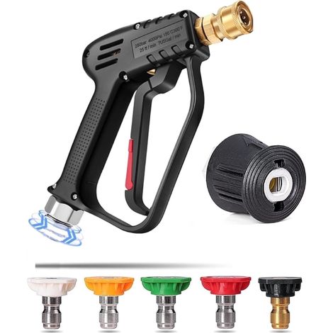 Pistolet Nettoyeur Haute Pression Poignée Pivotante 360° 5 Embouts Buse Kit Nettoyage Voiture Connecteur M22 14 mm - AUTRES (1/4)