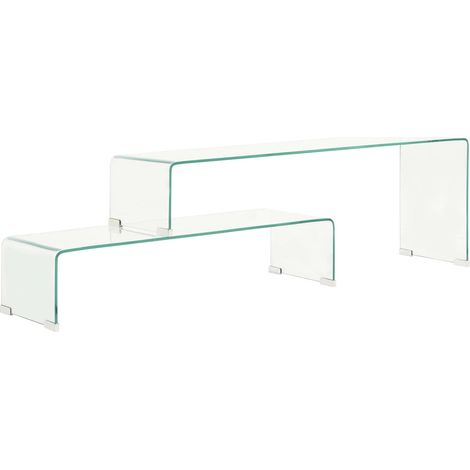 Set mesas de centro 2 pzas vidrio templado 90x30x20/110x30x40cm vidaXL (1/5)