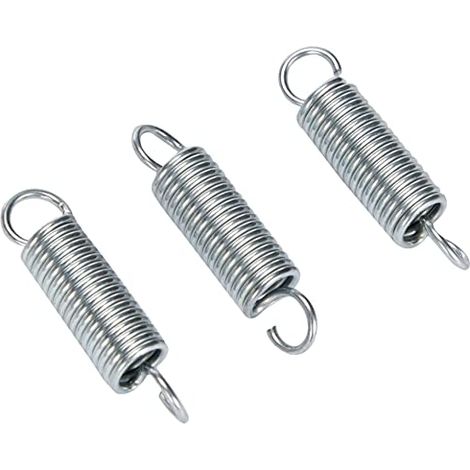Chapuis, Set di 3 molle di tensione con ganci a molla in acciaio zincato, molle a doppio gancio, molle di trazione a spirale, diametro 0,9 mm, lunghezza 30 mm