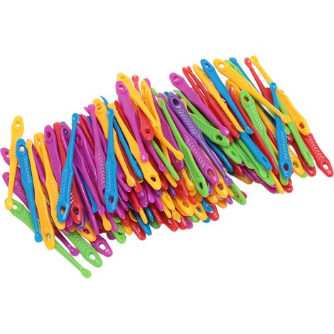 200 Stück Ohrreiniger-Löffel in verschiedenen Farben mit ergonomischem, langem Griff und abgerundeten Kunststoff-Ohrschmalzküretten zur Entfernung von Ohrenschmalz (1/5)
