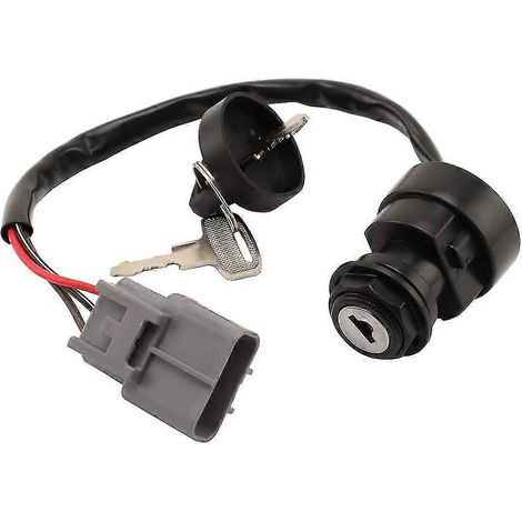 Contacteur à clé compatible avec Yamaha Grizzly 350, 550, 660, 700, Kodiak 400, 700 et Big Bear 400. Référence : 5KM-82510-00-00 ou 28P-82510-00-00 (bon état). (1/5)