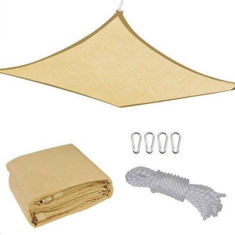 Telo parasole rettangolare 3x5 metri Sun Shade Sail, colore Mellow Yellow, copertura esterna con protezione UV per patio, terrazza, giardino, area giochi, piscina e prato (1/4)
