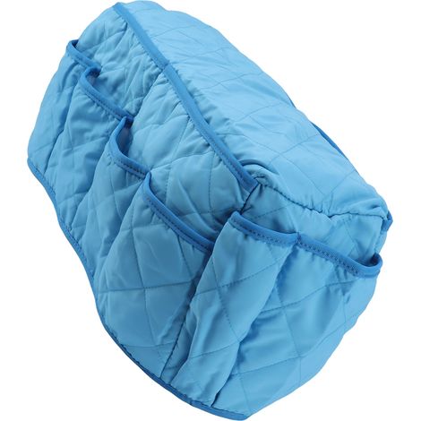 Organisateur de rangement pour fauteuil, table de chevet, housse de canapé imperméable avec poche pour télécommande (bleu) (1/5)