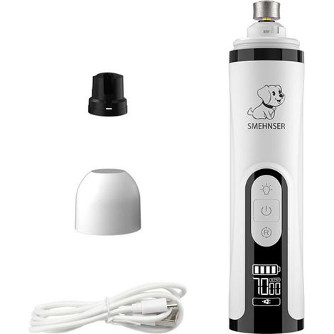 Moulin à ongles pour chien – Silent Groom Pro Coupe-griffes électrique rechargeable USB-C, lime à ongles pour chiens et chats de petite, moyenne et grande taille (1/5)