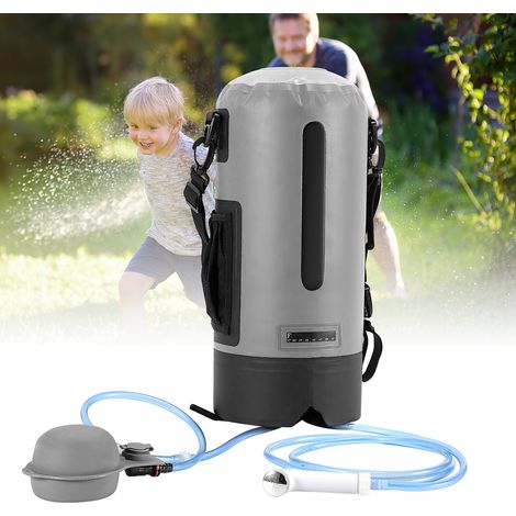 Wolketon Ducha de camping 12L con bomba, ducha de jardín para senderismo, aire libre y escalada, con bolsa de almacenamiento