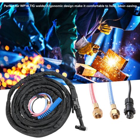 4M Kabel WP18 Wig Agon Lichtbogenschweißbrenner mit Mutteranschluss, wassergekühlt (1/5)
