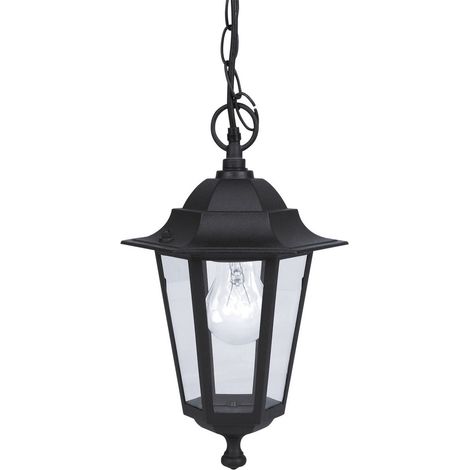 Lámpara de suspensión exterior de aluminio ø20.5cm negro Eglo