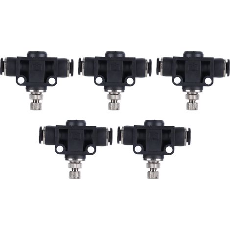 5pcs Pneumatic Throttle Valve Durable PVC Compression Resistance Connection Accessories6mm