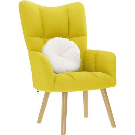Sillón de relax de tela amarillo clara vidaXL (1/5)