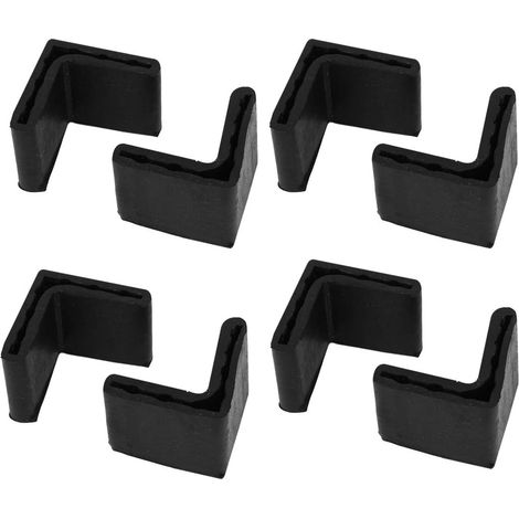 sourcing map Casquette Pieds Chaise Angle Fer Forme Patin Meuble Table Embout Capouchon Cornière Protection mm 40 x 8pcs L Caoutchouc Noir (1/5)