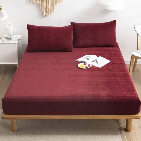 1 Drap housse Polaire, 140x200 cm, Bonnet 30 cm, Microfibre Flanelle, Toucher Cachemire, Hiver