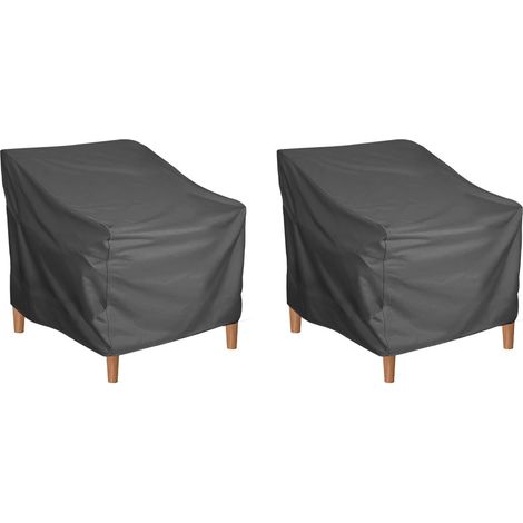 Lot de 2 Housse de Chaise de Patio, Housse de Mobilier D'extérieur en Tissu Oxford Résistant à l'eau, Noir 80×85×91.5cm (1/4)