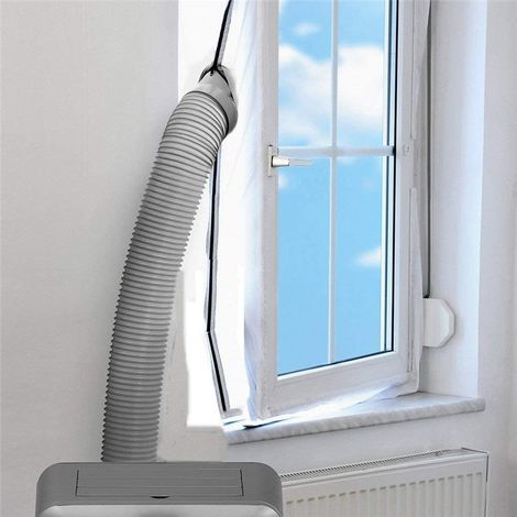 Bande d'Étanchéité pour Fenêtre Coulissante et Climatisation Mobile - Kit de Joint en Tissu Souple avec 2 Trou, Accessoire d'Isolation Thermique Anti-Fuite d'Air pour Climatiseur Portable