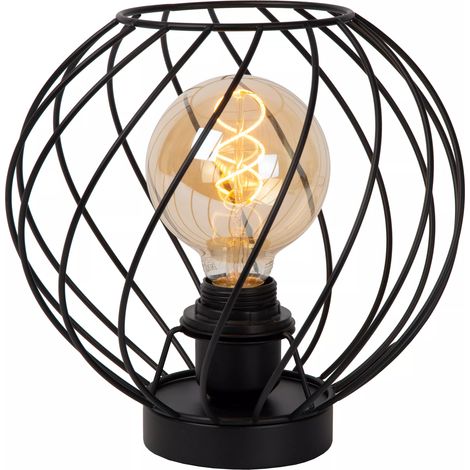 Lampada da tavolo nera in metallo Danza E27 25cm Lucide (1/5)