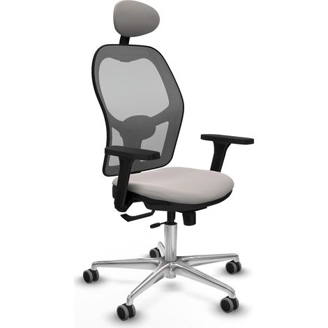 Silla de oficina piqueras y crespo Jorquera blanco cuero malla (1/2)
