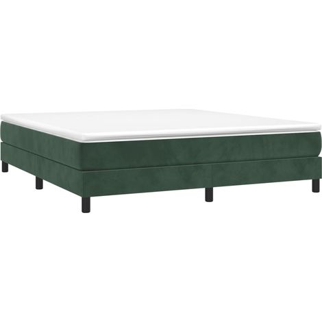 vidaXL Sommier à lattes de lit et matelas Vert foncé 160x200cm Velours (1/5)
