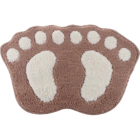 Tapis mignon grand pieds tapis de bain tapis de porte pied impression pied kaki 48x67cm (1/5)