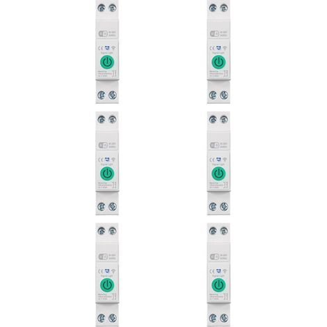 disjoncteurs intelligents WiFi Tuya 1P+N 63A, interrupteur sur rail DIN avec statistiques électriques, compatible avec la commande vocale à distance Alexa Home. (1/3)