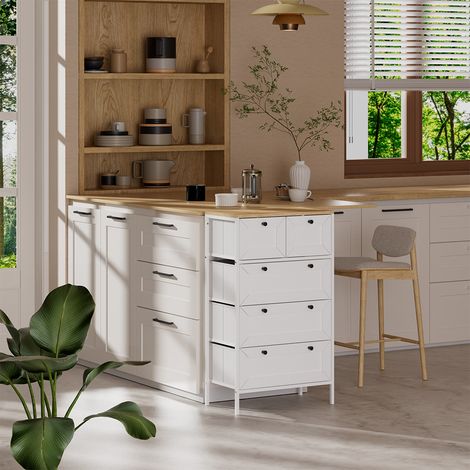 Kommode Belaro, Weiß, 56 x 95 cm mit 5 Schubladen, Vicco