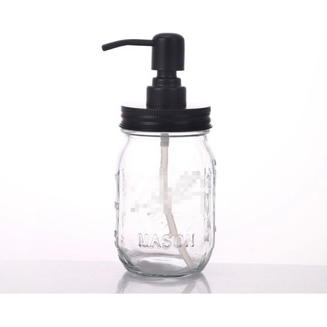 Distributeur de savon liquide en bocal Mason de 473 ml (16 oz) avec pompe en acier inoxydable, idéal pour la salle de bain et la cuisine.-AquaForge (1/5)