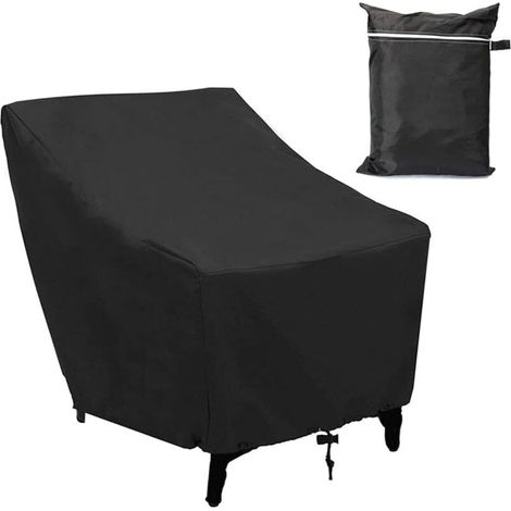 Telo protettivo impermeabile in tessuto 210D per sedie da giardino con seduta profonda, resistente ai raggi UV e al vento, con coulisse regolabile, 80 x 85 x 91 cm
