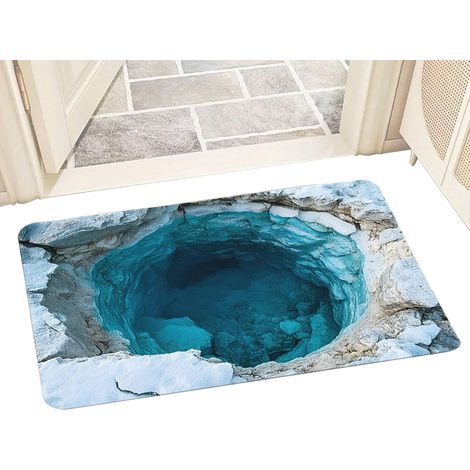 Tapis d'Illusion d'Optique Antidérapant Absorbant Lavable Design Cascade Paillasson Tapis Illusion d'Optique pour Entree Salon Pour Salon Chambre Salle De Bain Cuisine Bureau Hôtel Appartement D (1/5)