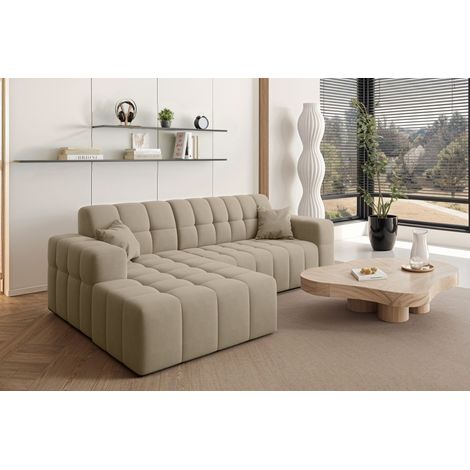 Ecksofa L-förmiges Nimes-Eckmöbel links/rechts Beige Links (1/5)