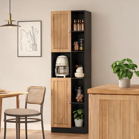 Buffet coloris noir Natural en MDF 50 x 35,5 x 170 cm (1/5)