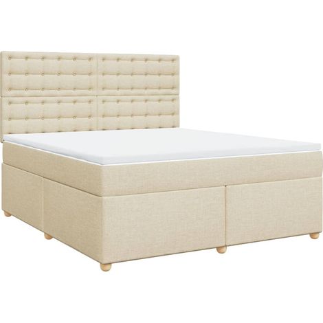Maison Exclusive - Boxspringbett mit Matratze Creme 180x200 cm St (1/5)