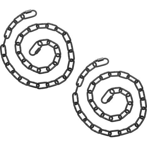 2 Pcs Chaîne De Porte 34 Pouces x 4mm Dia Chaîne Suspendue Noir (1/5)
