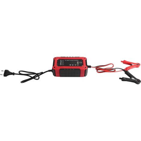 Auto- und Motorradbatterieladegerät mit LCD-Bildschirm 6A 12V, kompatibel mit Blei-Säure-Batterien (EU-Stecker). (1/5)