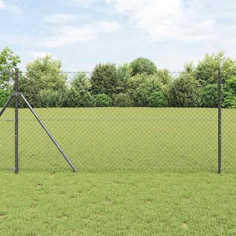 Zaunpfosten Grau 10 x 1,2 m (40 x 40 mm Maschenweite)