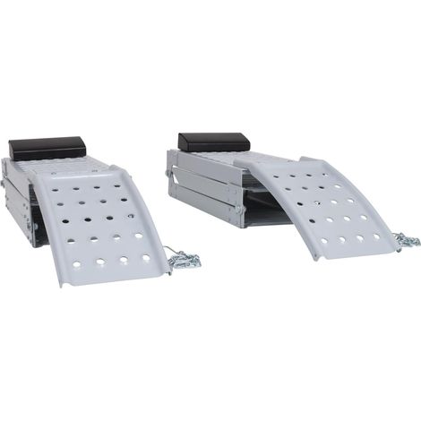 Ks Tools – Rampe de chargement pliable 1,95 m – Acier antidérapant – Charge max 520 kg – Lot de 2 rampes – Pour motos et véhicules légers (1/6)