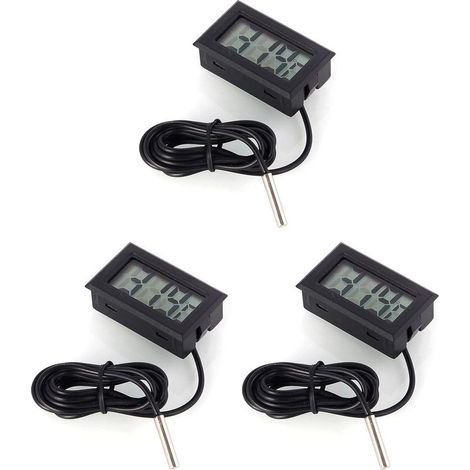 Thermomètre numérique LCD avec sonde externe pour réfrigérateur et congélateur Acuario - Noir (1/5)