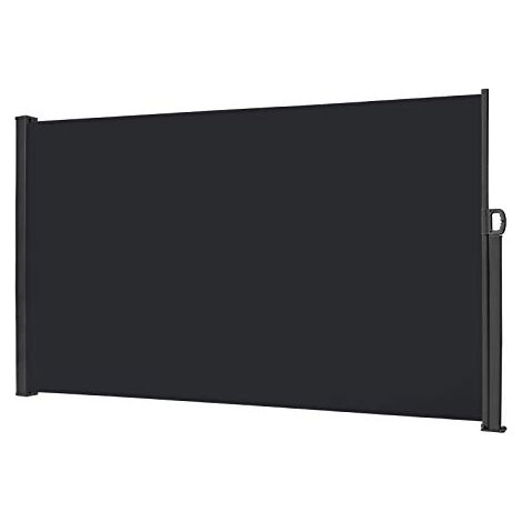 Store Latéral 160 x 300cm Brise-vue extensible - Opaque - Protection UV - Store latéral avec poignée, gris foncé NAIZY (1/5)