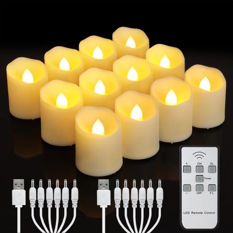 Ensemble de 12 guirlandes lumineuses LED décoratives, rechargeables, alimentées par USB, avec télécommande et minuterie.-AquaForge (1/5)