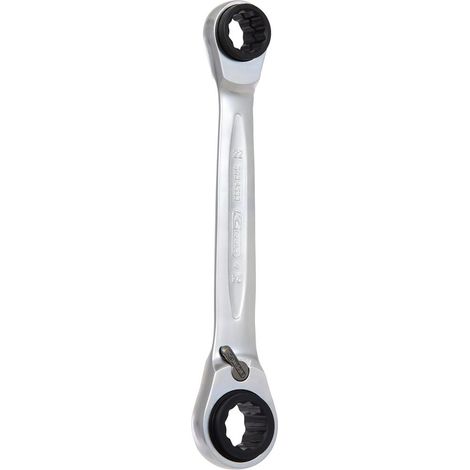 KS Tools 4 in 1 GEARplus umschaltbar Doppel-Ratschenringschlüssel, 21x22x24x27 mm