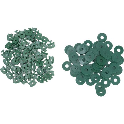 100 clips de fixation en plastique avec rondelles pour filets d'isolation et films à bulles de serre (1/5)
