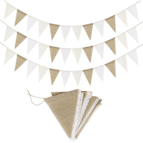 Lot de 3 Guirlande Fanion Exterieur, 12m Fanions Guinguette Décoration (1/5)