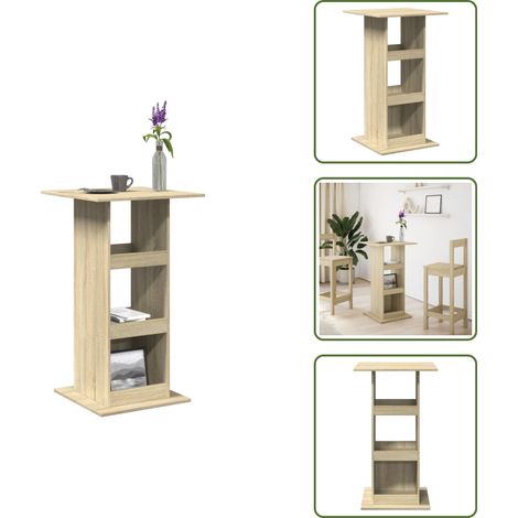 vidaXL Bartisch mit Ablagen Sonoma-Eiche 60x60x102 cm Holzwerkstoff (1/5)