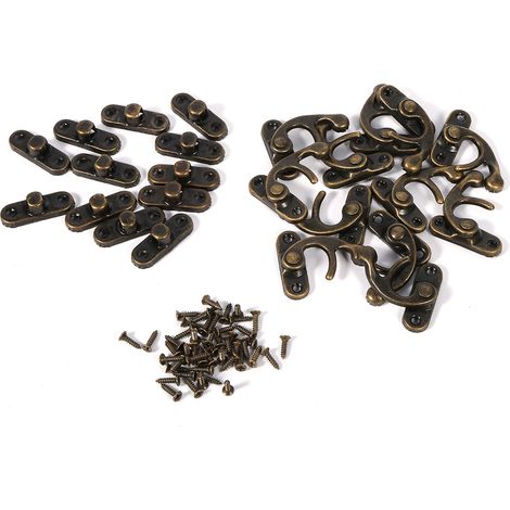 12X Antique Decorative Jewelry Gift Wine Wooden Box Hasp Latch Hook With Screws