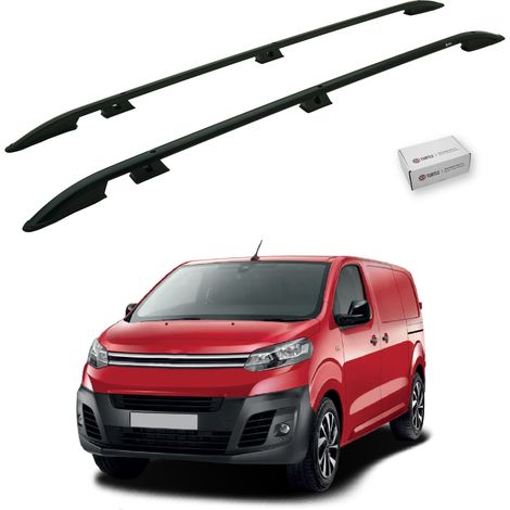 TURTLE kompatibel mit Citroen Dispatch (Mk3) 2017-2025 / Mittlere Version Dachreling Crown Schwarz (1/5)
