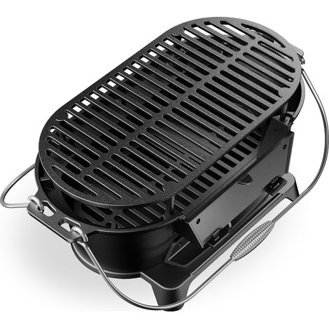 Wiltec Grilltopf aus Gusseisen, Grill für Holzkohle effiziente Hitzespeicherung, Holzkohlegrill mit Abzugssystem, Tragbarer Gusseisen Topf (1/5)