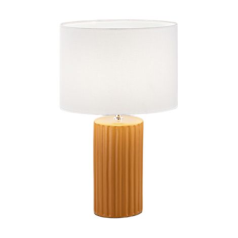 Lampe De Table Perenz En Céramique Orange Avec Abat-Jour Tissu D.28 Cm H46 Cm, 1Xe27 Max 60W, Look Coloré Original (1/3)
