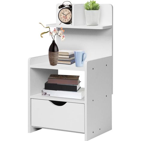 Bedside Table Drawer 60x32.5x25.5cm Cabinet Bedroom Furniture Storage Nightstand Shelf for Bedroom Living Room Hallway Bathroom (1/5)