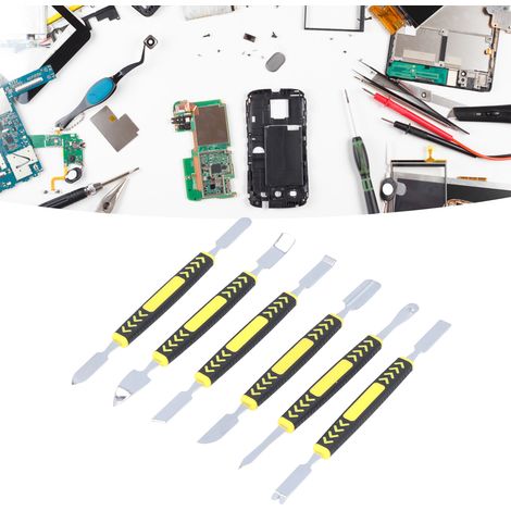Kit de desmontaje con 6 puntas metálicas de doble cara para reparar ordenadores portátiles y teléfonos móviles. (1/5)