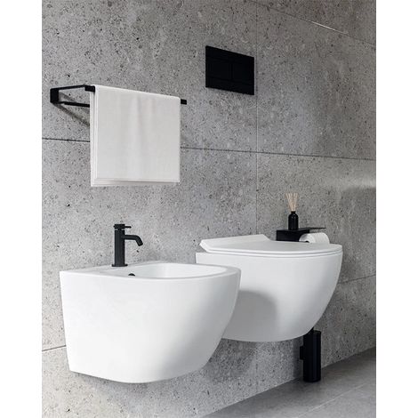 Sanitari sospesi salva spazio rimless ceramica bianco opaco Linea Zeta small (1/5)