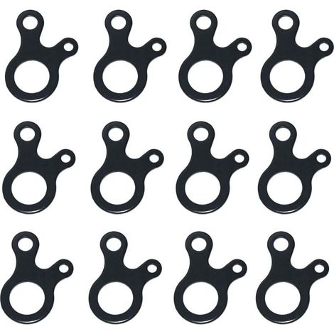 16 pcs Tendeur de Corde en Alliage d'Aluminium, Tendeur de Cordon Tendeur à Trois Trous, Ajusteur Boucle de Corde de Tente, Léger, pour Tente Bâche Randonnée Camping (1/4)